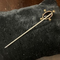 Antique Deep Purple Glass Stick / Tie Pin Victorian Edwardian