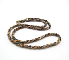 Vintage Multi Silver Gold & Gunmetal 3.75mm Rope Twist Chain Necklace 18 Inch