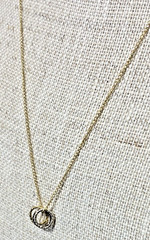 VTG 14K Gold Filled Tri Color Rings on Chain 1/20 14K GF, Necklace, 18″, NOS