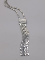 Vintage Signed AVON Y Drop Necklace Silver Tone 17″ 1970-80 Vintage Spring Ring