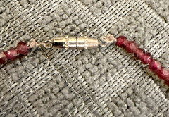 Natural Garnet Faceted Bead Necklace 19″ Deep Red Gemstone Strand Vintage