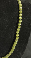 Vintage Lime Green Cats Eye 17” Bead Necklace Stunning!
