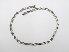 Classic Paperclip Chain Link 18″ Necklace Polished Silver Tone Vintage