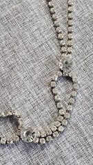 Vintage Silver Tone Faceted Rhinestone Necklace 32in. Fashion