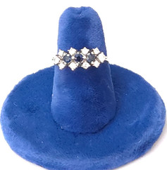 14k White Gold Sapphire & Diamond Ring Size 5.25