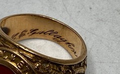 Vintage 1948 St. Michael’s Diocesan High School 10K Gold Carnelian Ring Sz 6.25