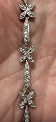 Vintage LD 925 Sterling Silver Crystal Floral Link Necklace 18” Bridal Wedding