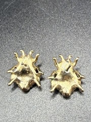 Vintage Gold Tone Rhinestone Bug Insect Stud Earrings