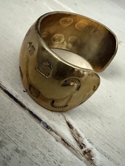 Vintage Brass Thunderbird Cuff Bracelet Southwestern Tribal Boho Artisan Unisex