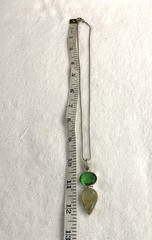 VTG Sterling Silver – INDIA Prehnite & Peridot Necklace Pendant 24 inch