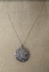 Vintage cookie lee filigree pendant on a sterling silver chain FREE SHIPPING