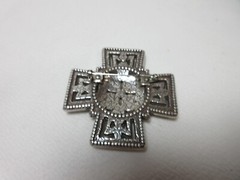 VINTAGE BRIGHTON CELTIC CROSS BROOCH PIN SILVER TONE #110
