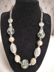 Vintage Murano Venetian Glass Beaded Necklace 16” Italy