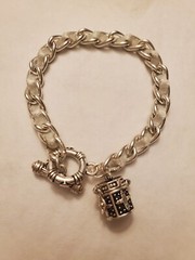 Silvertone Chain Bracelet with Tiny Prayer Box Charm Opens + Close