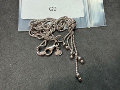 8.60g Vintage Sterling Silver 925 Knot Tassel Pendant Chain Necklace 17 in M