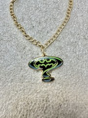 VTG 1994 Dc Comics BATMAN Forever Golden Charm Bracelet 7.5”