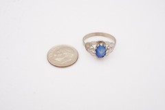 Vintage Sterling Silver 925 Faux Star Sapphire Ring Size 8