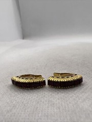VINTAGE Solid 10K Yellow Gold 2.25CTW Ruby HANDMADE ONE of KIND Earrings 3.8gr.