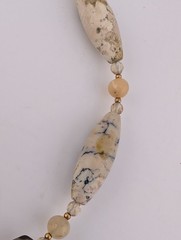 BARSE chunky Jasper (?) Stone Beaded Choker Necklace w/ Pendant 16-18″ B6