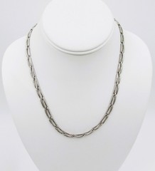 Classic Paperclip Chain Link 18″ Necklace Polished Silver Tone Vintage