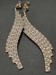 Gorgeous Estate Clear Rhinestone Vintage Runway Earrings