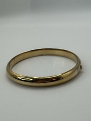 Vintage 14K Gold Filled Marathon Hinged Bangle W/ Floral Etching