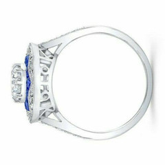 2Ct Art Deco Style Lab Created Diamond Engagement Wedding 14K White Gold FN Ring