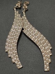 Gorgeous Estate Clear Rhinestone Vintage Runway Earrings