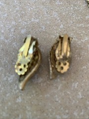 Costume Jewelry Vintage Clip On Earrings Stones Gold & Silver Tone 14 Pairs
