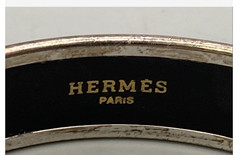 Hermes vintage bangle bracelet STERLING SILVER Rogue Color