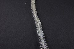 Vtg Art Deco Faceted Rock Crystal Glass Graduated Rondelle Disc Bead Necklace