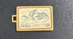 Lot 7 Duck Themed Jewelry Wood Pins 1 Leather Money Clip JJ Pin Faux Scrimshaw