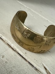 Vintage Brass Thunderbird Cuff Bracelet Southwestern Tribal Boho Artisan Unisex
