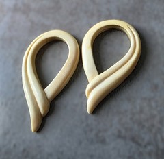 Pair of Vintage Organic Sculptural Teardrop Earring Charms/ Door Knockers 45mm