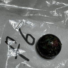Vtg Black Floral Clip On Earrings Button Dome 60s Pink Flowers 1” Lightweight