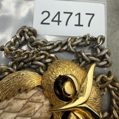 Vintage Lucca Razza Necklace Gold Tone Owl Heavy 20” READ