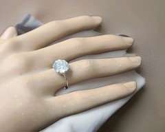 Vintage Platinum Engagement Ring 3.34CT. Natural Old Euro Cut Round Diamond