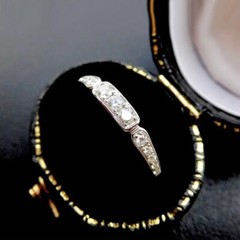 Antique Art Deco Lab-Created Diamond Wedding Band Women’s 925 Silver Gift Ring