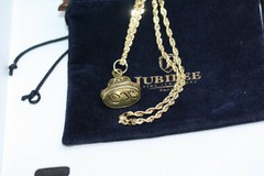 Victorian 1890’s Seal Pendant Initial HY Solid 10K Gold 2.5 MM Rope Necklace 18″