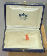 Victorian Hand Carved Monkey Pendant Charm FOB In Original Box