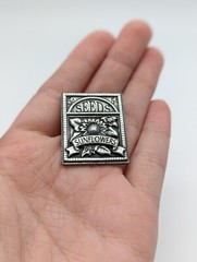 Vintage Birds & Blooms 2003 Silver Tone Pewter Sunflower Seed Packet Brooch