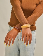 Vintage Acrylic Resin Cuff Bracelet for Women Chunky Tortoiseshell Resin Bangle