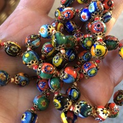 Vintage Murano Millefiori – Venetian Art Glass, Brass 26 in. Beautiful