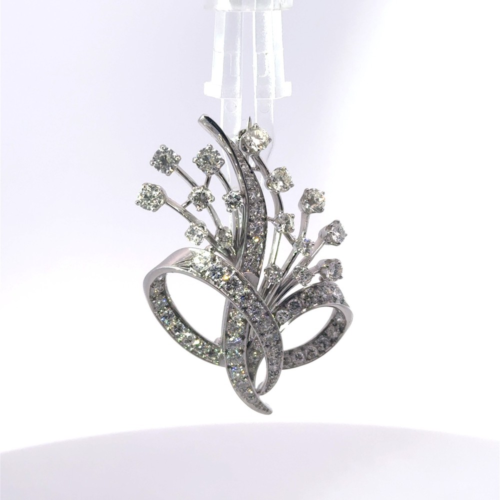 Platinum Diamond (1.75-2.00ct) Vintage Brooch Pin