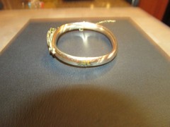 Antique Victorian Bates & Bacon Gold Filled Hinged Bracelet Monogram A pat 1905