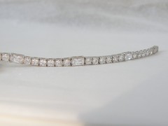 Vintage Sterling Silver 925 Baguette Cubic Zirconia Tennis Bracelet 7″