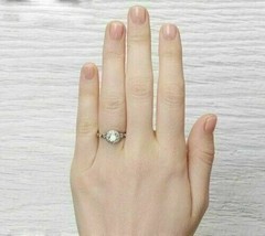 Antique Art Deco Style Round Cut Lab Created Diamond Engagement 925 Silver Ring