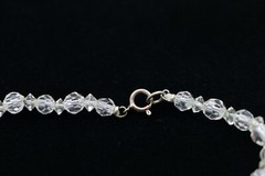 J4I Vintage Art Deco Sterling Silver Faceted Graduated Crystal Glass Necklace