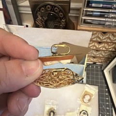 Cameo Brass Gold Tone Victorian Style Fashion Earrings Vintage 1950s-1970s