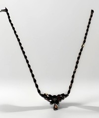 Women’s Garnet Necklace Set 925 Sterling Silver 17.75 “ & Matching Earrings